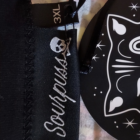 Sourpuss NWT Black Neon Pink Yellow Animal Print Cap Sleeve Mini Dress 3XL - Picture 4 of 9